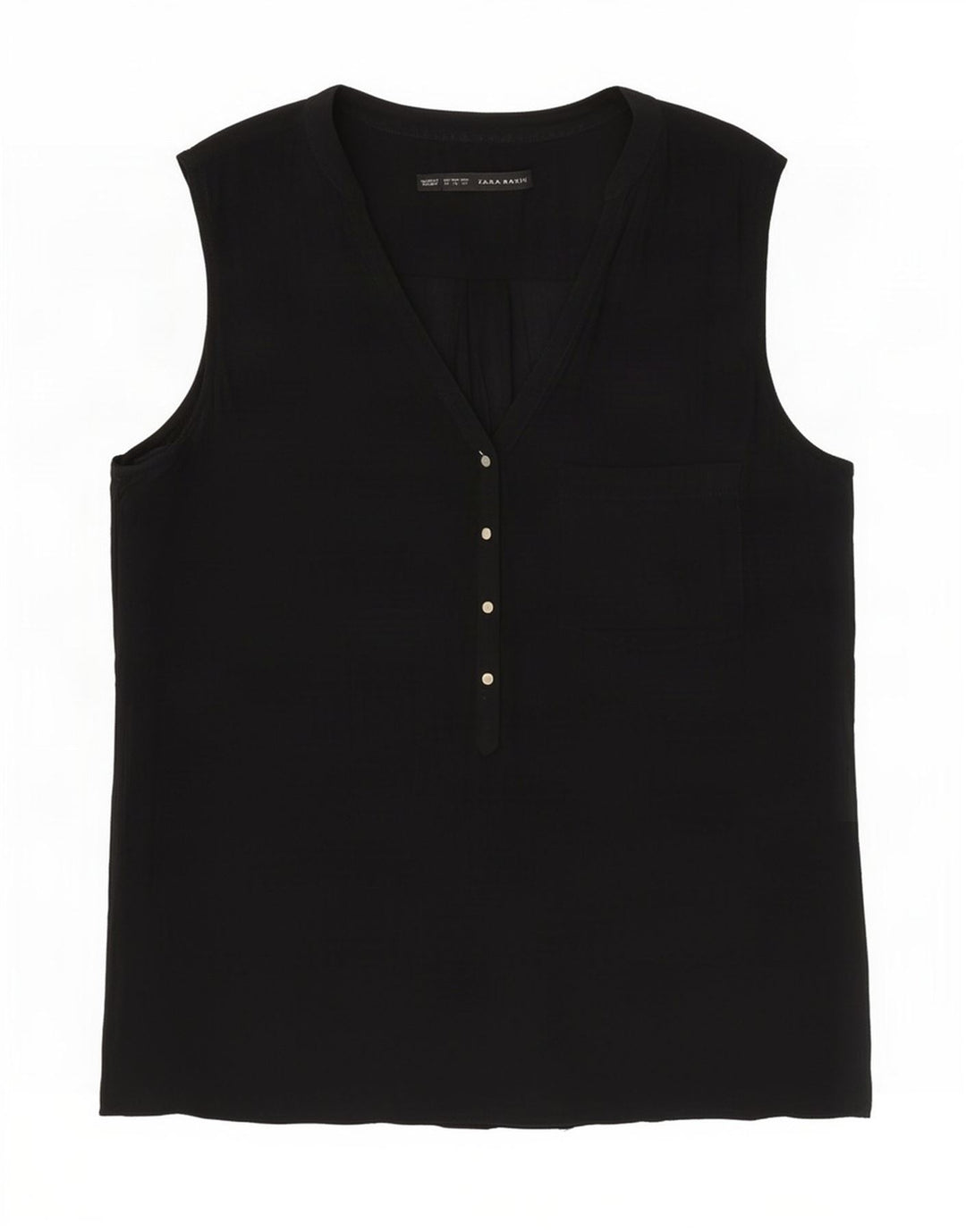 Top senza maniche in camicetta da donna Zara UK 14 medio nero