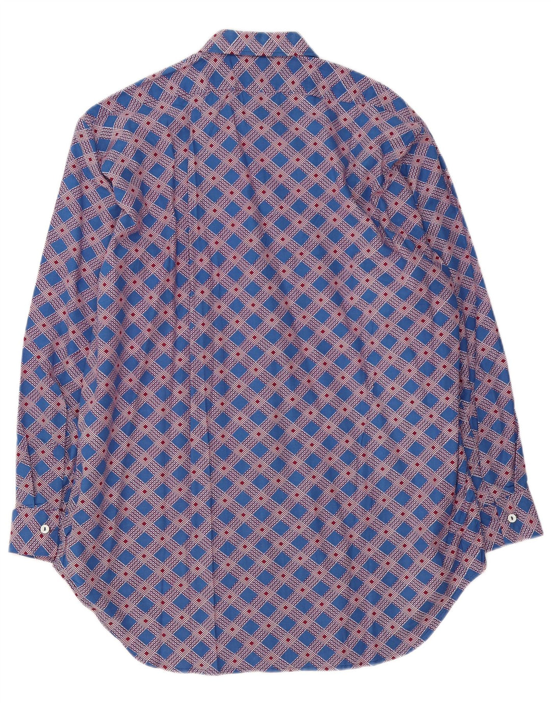 Camicia vintage da uomo a quadri blu grandi