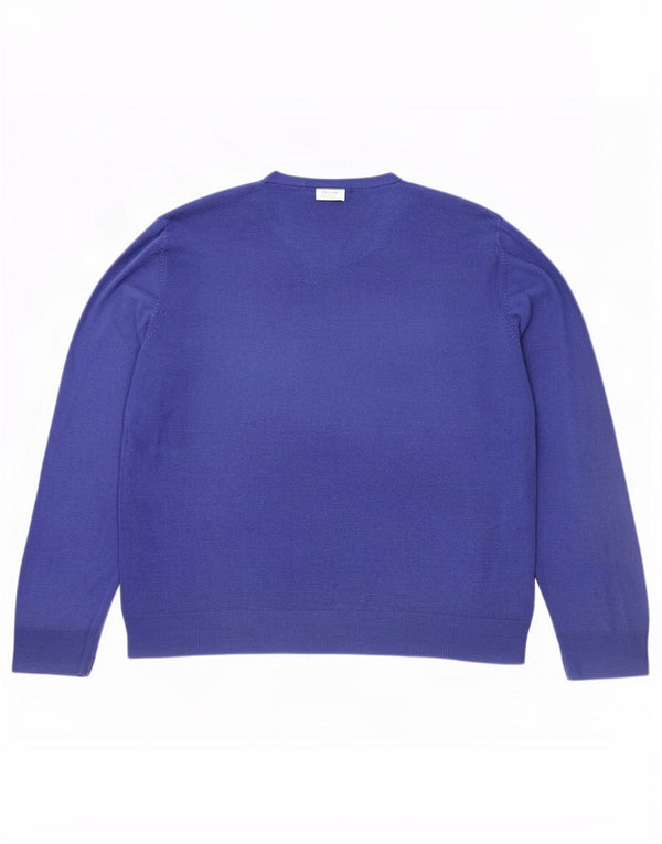 Maglione da uomo con scollo a V Marks & Spencer XL blu acrilico