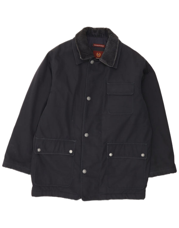 Cappotto giacca a vento da uomo di Cotton's Industries UK 14 medio blu navy in poliammide