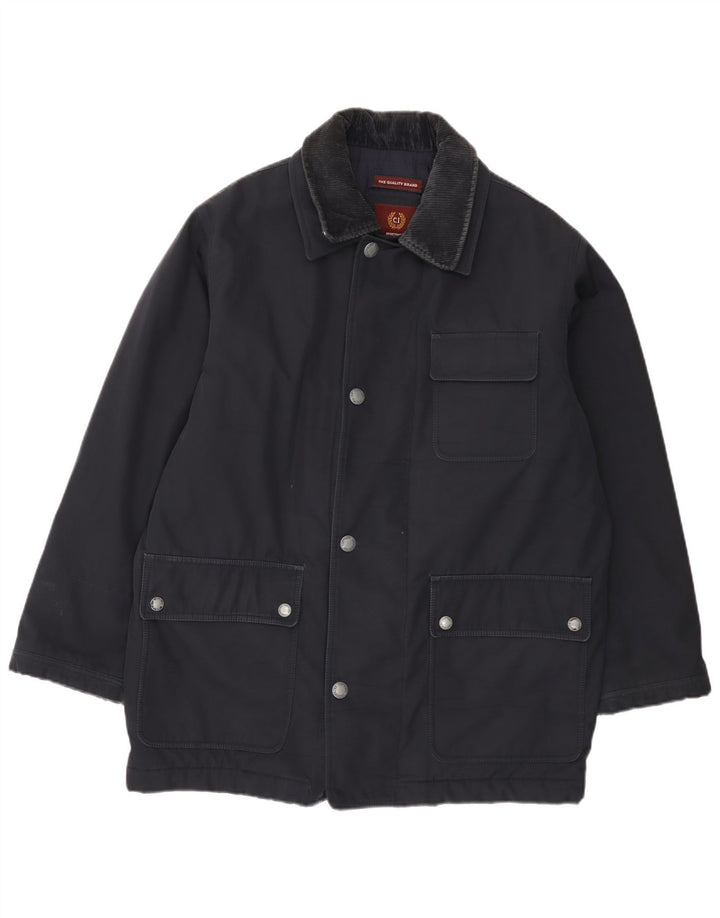Cappotto giacca a vento da uomo di Cotton's Industries UK 14 medio blu navy in poliammide
