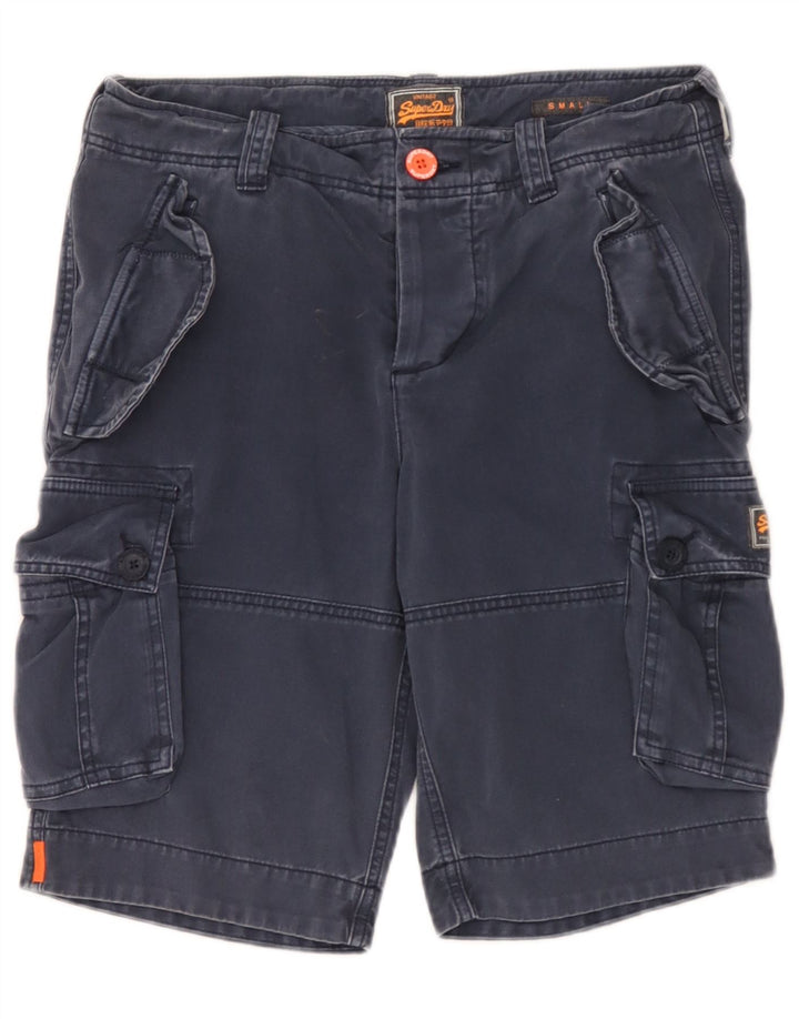 Pantaloncini cargo da uomo Superdry piccoli W29 in cotone blu navy