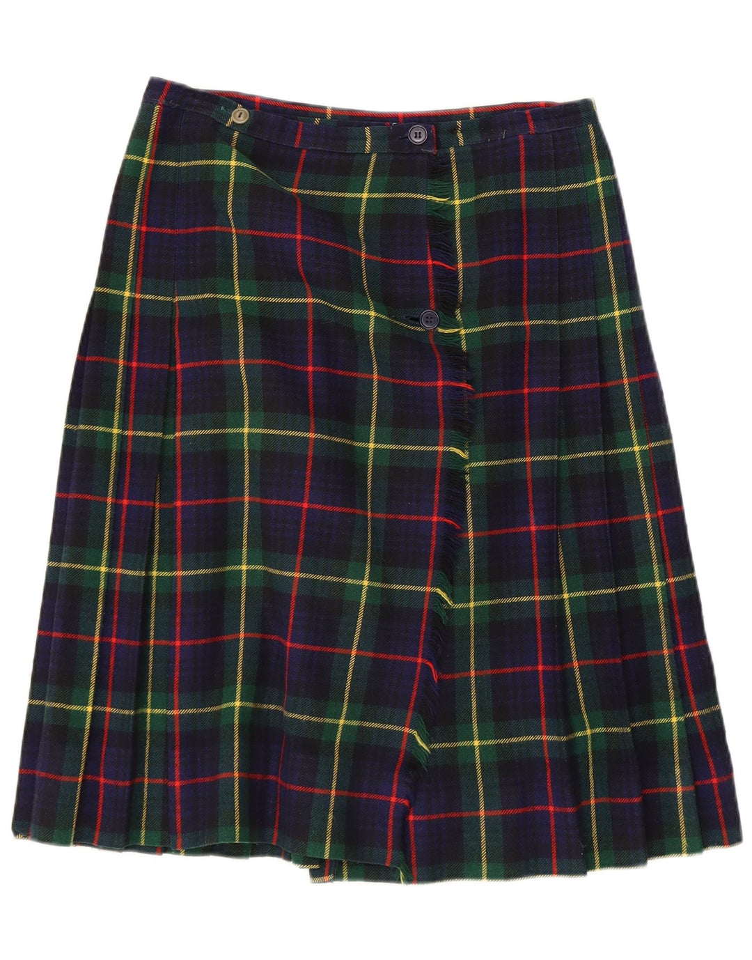 Gonna a portafoglio da donna vintage W32 grande motivo a quadri blu navy