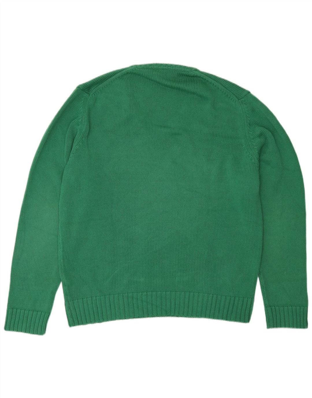 Maglione Zara da uomo con scollo a V grande in cotone verde
