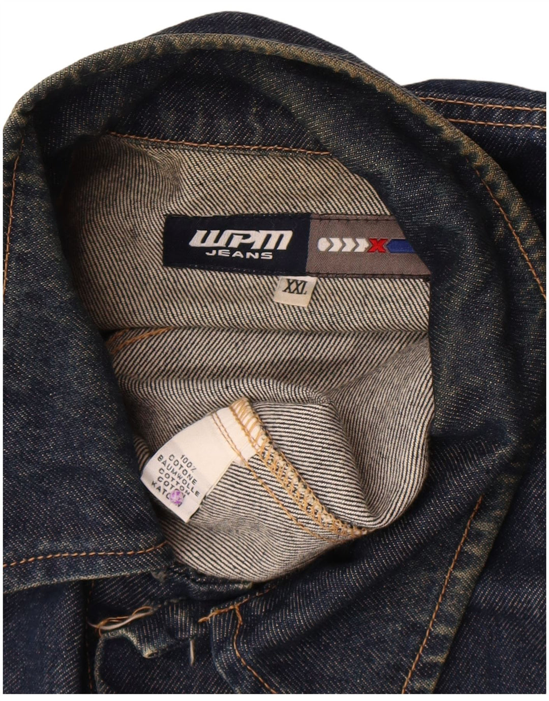 Giacca di jeans da uomo WPM UK 44 2XL Cotone blu navy