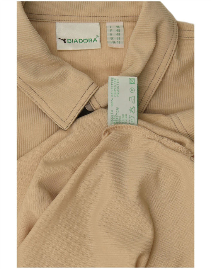 Camicia Diadora da uomo vestibilità ampia UK 36 Small Beige Poliestere