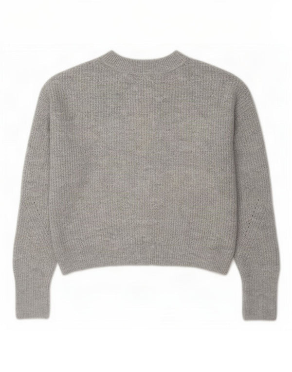 Topshop Maglione da donna Petite Crop con collo alto e maglione UK 6 XS Grigio