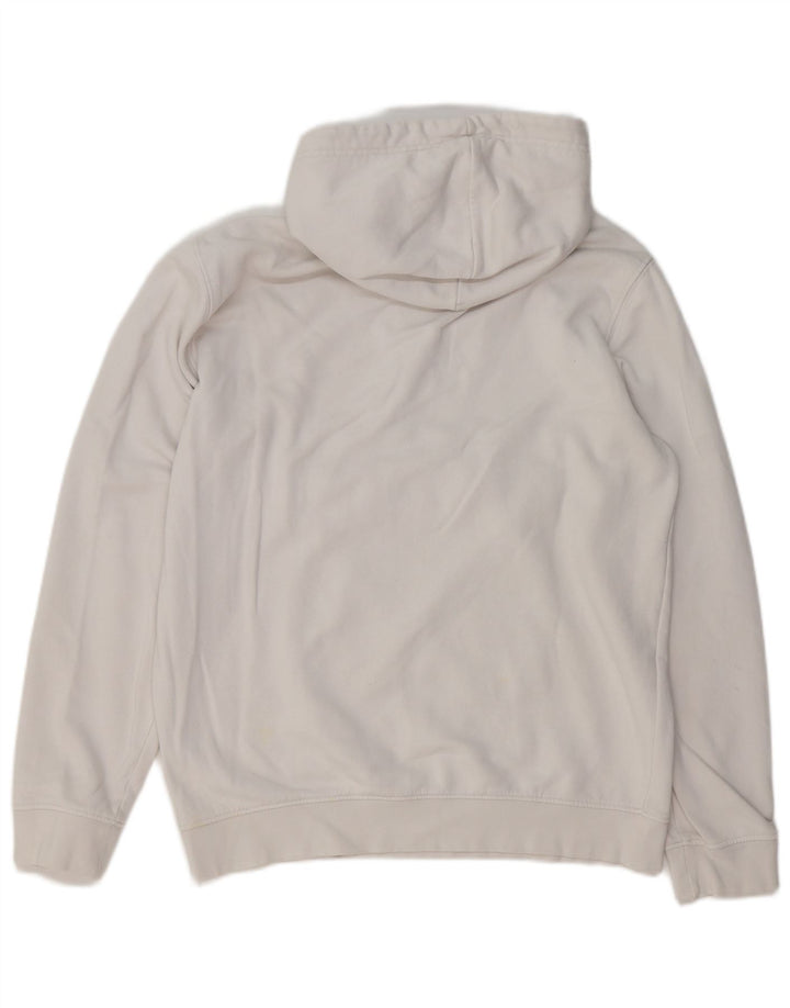 Maglione con cappuccio grafico da uomo con collo e zip CHAMPION in cotone bianco medio