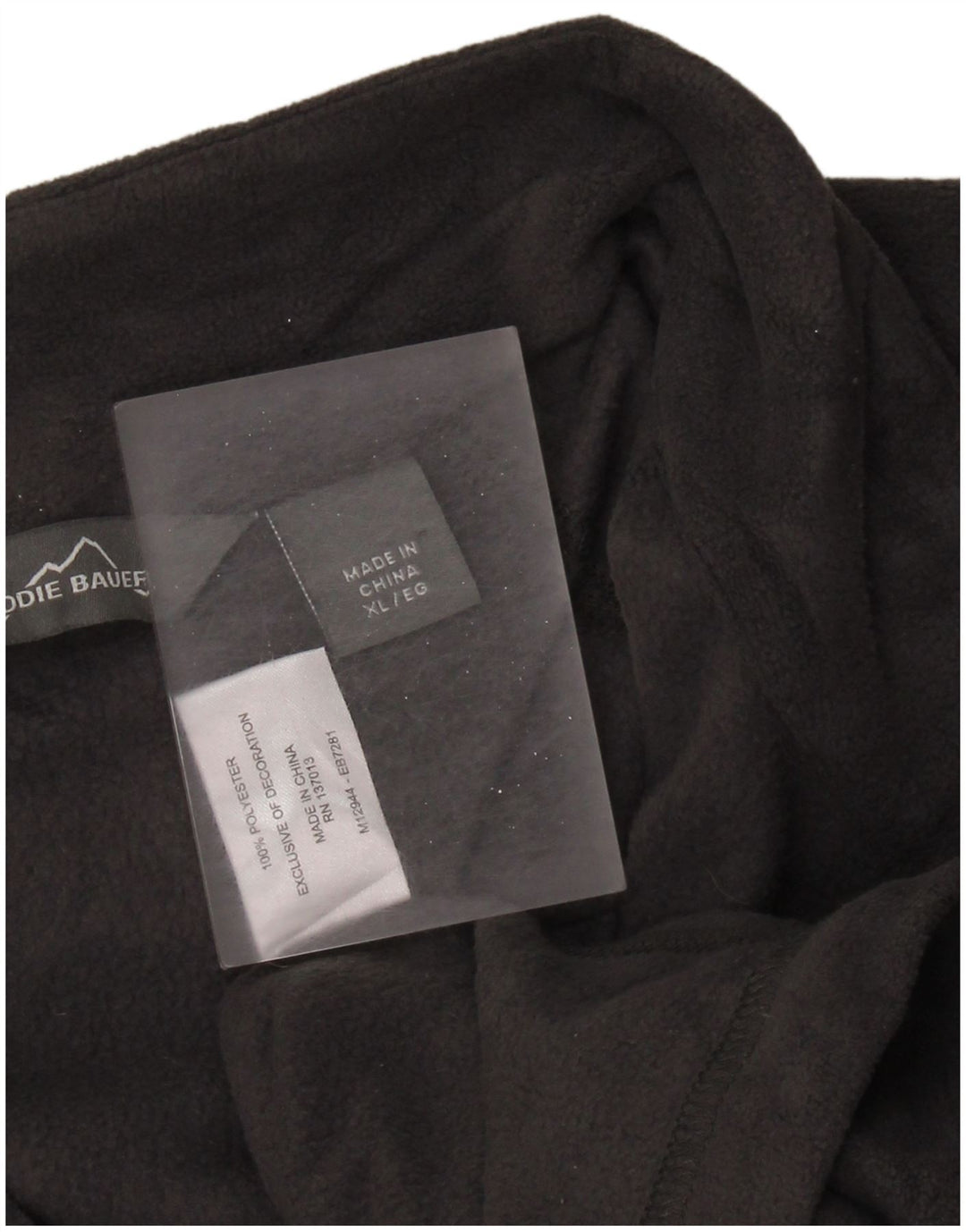 EDDIE BAUER Maglione in pile da uomo con zip e collo XL poliestere grigio
