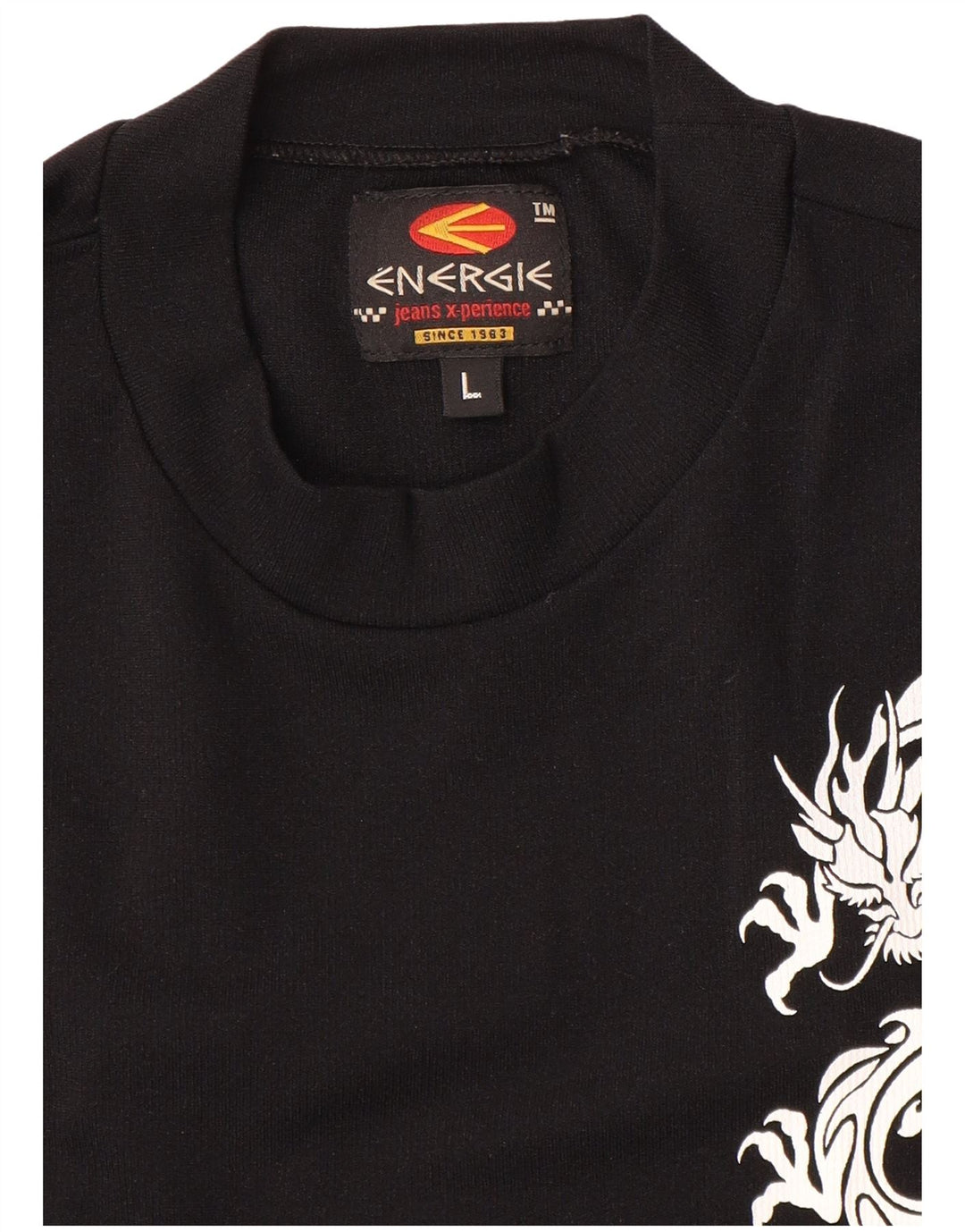 T-shirt grafica per ragazzi Energie 15-16 anni grande nera
