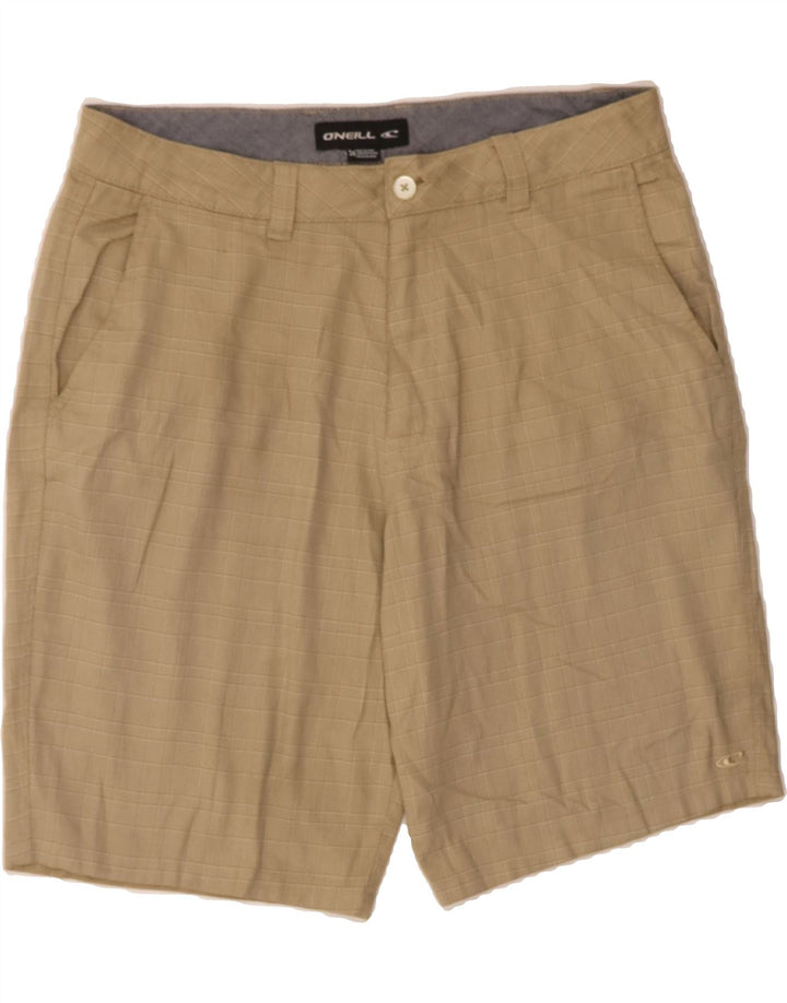 O'NEILL Mens Chino Shorts W34 Large Beige Check Polyester Vintage O'Neill and Second-Hand O'Neill from Messina Hembry 