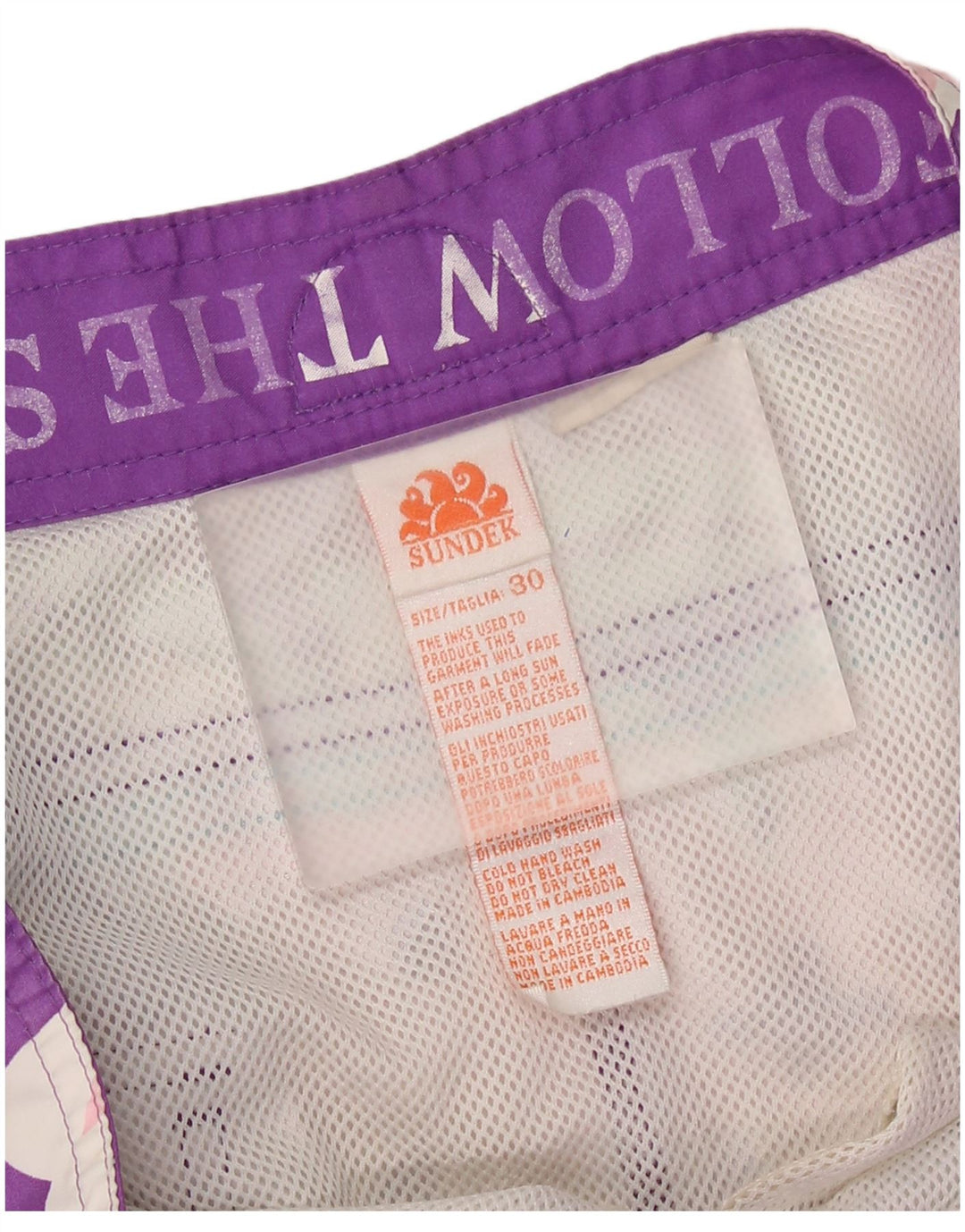 Pantaloncini da bagno da donna SUNDEK UK 14 Poliestere floreale viola medio