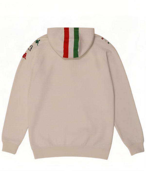 Maglione Kappa con cappuccio e zip grafica da uomo 2XL Bianco Poliestere
