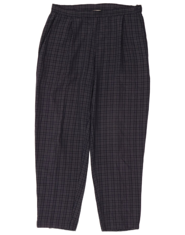 Pantaloni casual da donna Marks & Spencer UK 14 Large W32 L28 Blu navy a quadri