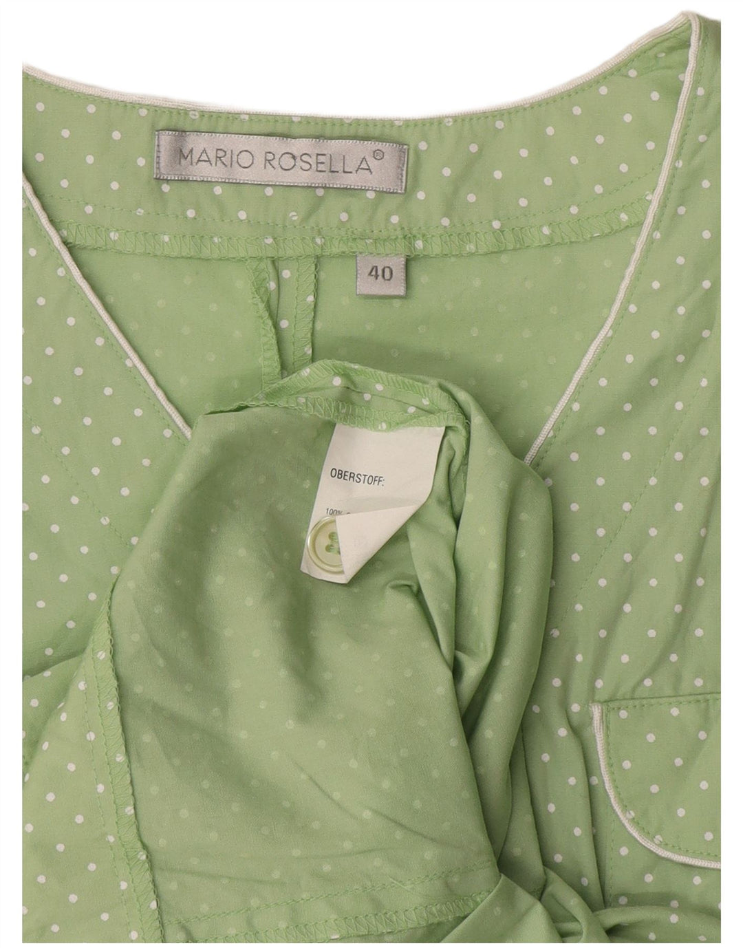 Mario Rosella Set da 2 pezzi da donna EU 40 Cotone a pois verde medio