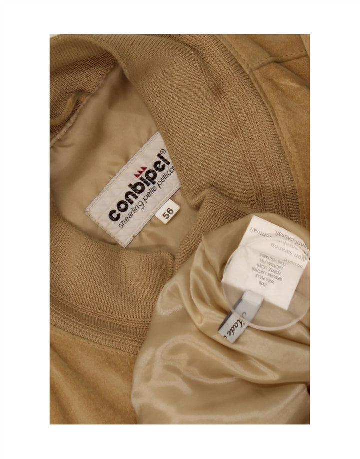 Bomber Uomo In Pelle Scamosciata Conbipel IT 56 2XL Pelle Beige