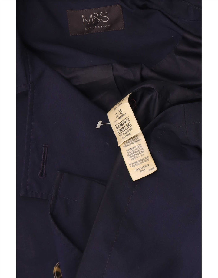 Trench corto da donna Marks & Spencer UK 14 grande poliestere blu navy