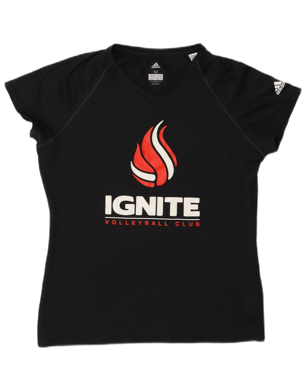 Maglietta grafica Adidas Ignite Volleyball Club da donna UK 14 media nera