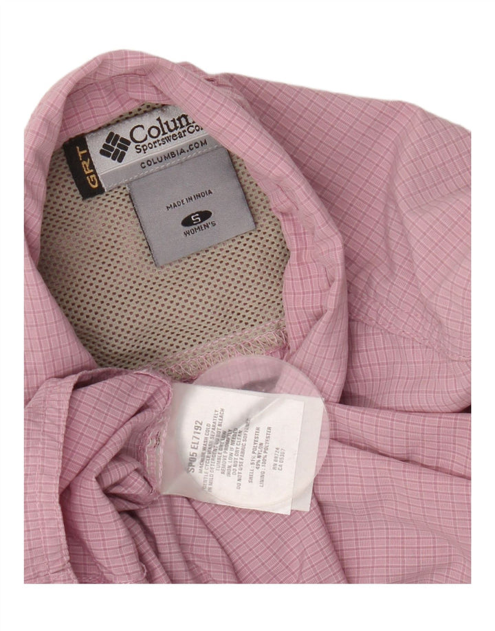 Camicia senza maniche da donna Columbia UK 10 Piccolo poliestere a quadri rosa