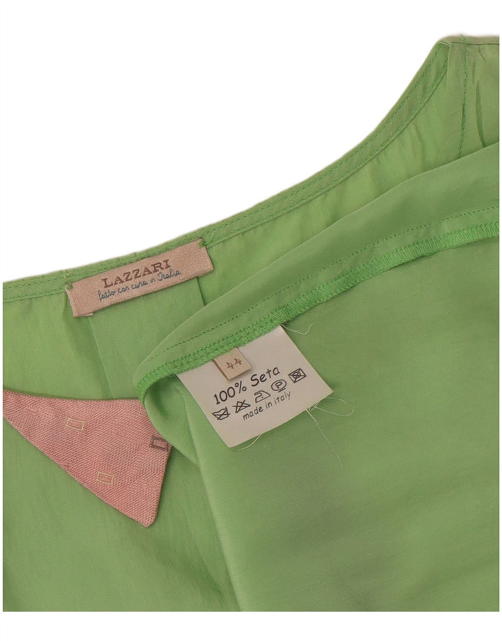 Blusa Smanicata Donna Lazzari Top IT 44 Seta Verde Medio