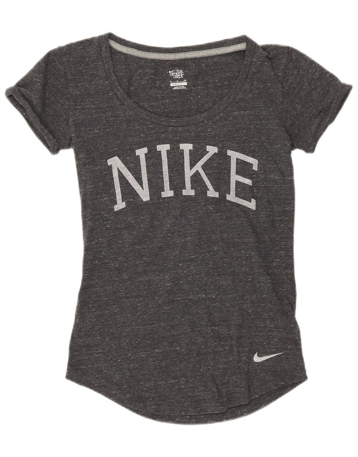 T-shirt grafica da donna NIKE Top UK 10 Small Grey Flecked