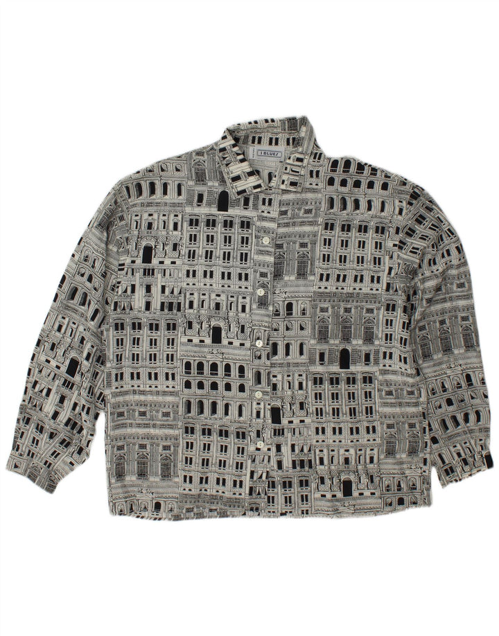 I BLUES Camicetta con grafica da donna IT 46 Large Nera in seta