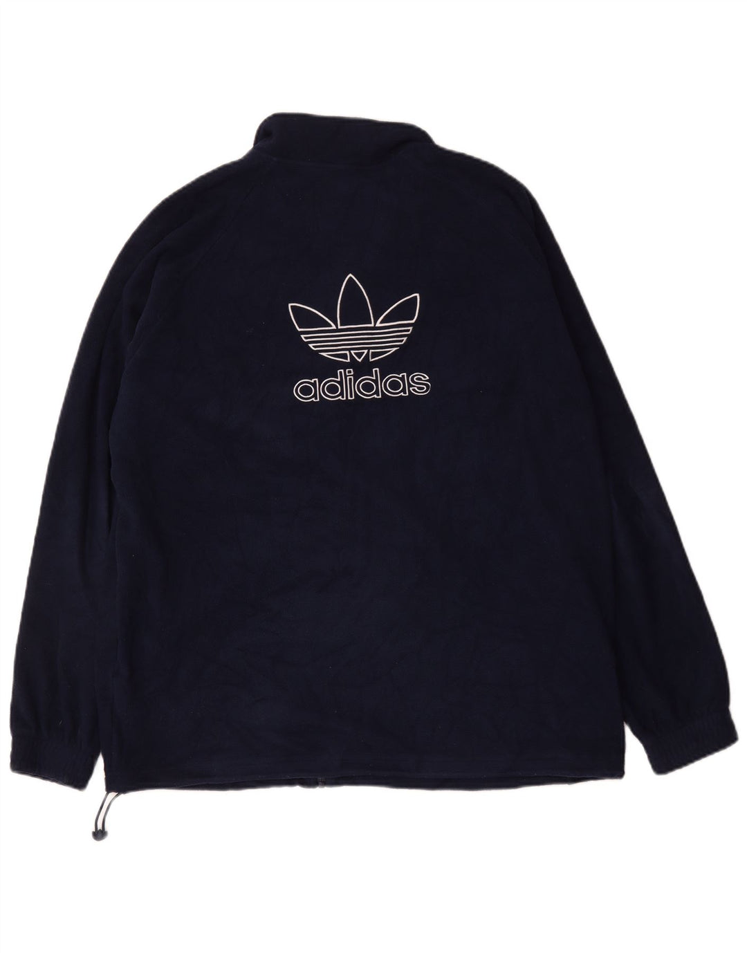 Giacca in pile grafica da uomo ADIDAS UK 42 XL poliestere blu navy