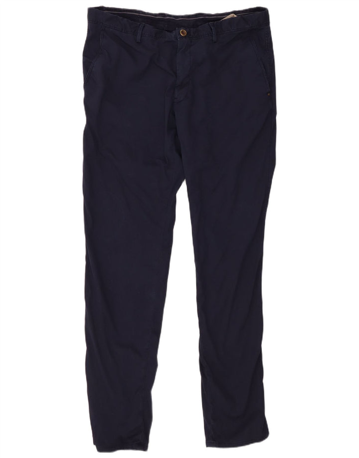 MASSIMO DUTTI Pantaloni chino slim da uomo EU 46 XL W36 L32 Cotone blu navy