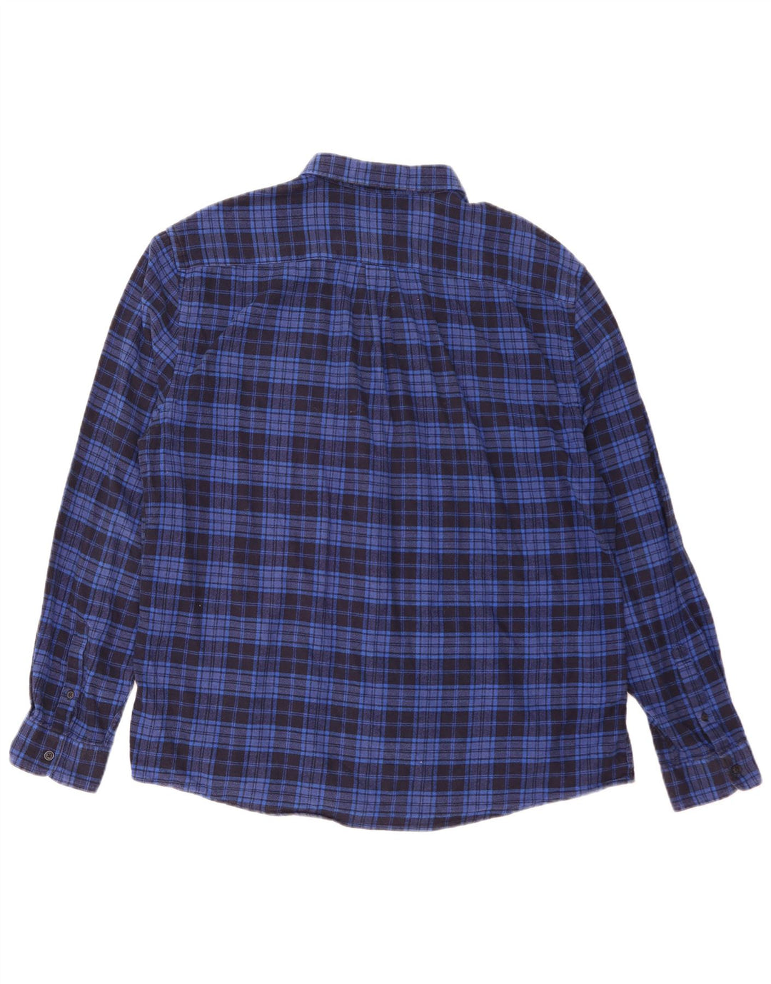 Camicia da uomo in flanella vestibilità regolare Marks & Spencer XL in cotone a quadri blu