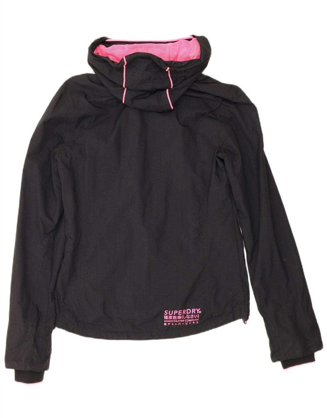 Giacca antipioggia da donna con cappuccio Superdry UK 8 Small nylon nero