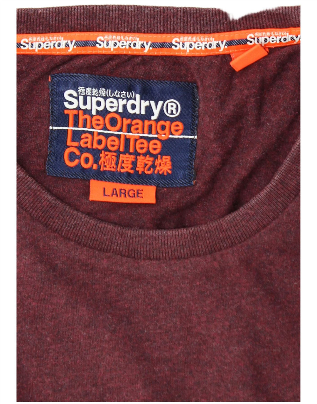 T-shirt da uomo SUPERDRY Top grande in cotone bordeaux