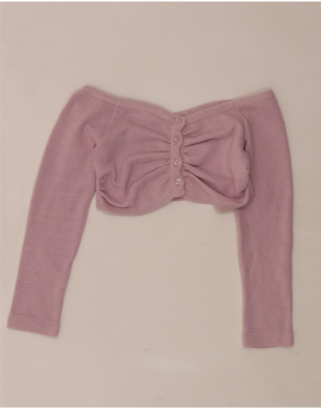 Top corto da donna Zara con spalle scoperte UK 8 piccolo poliestere rosa
