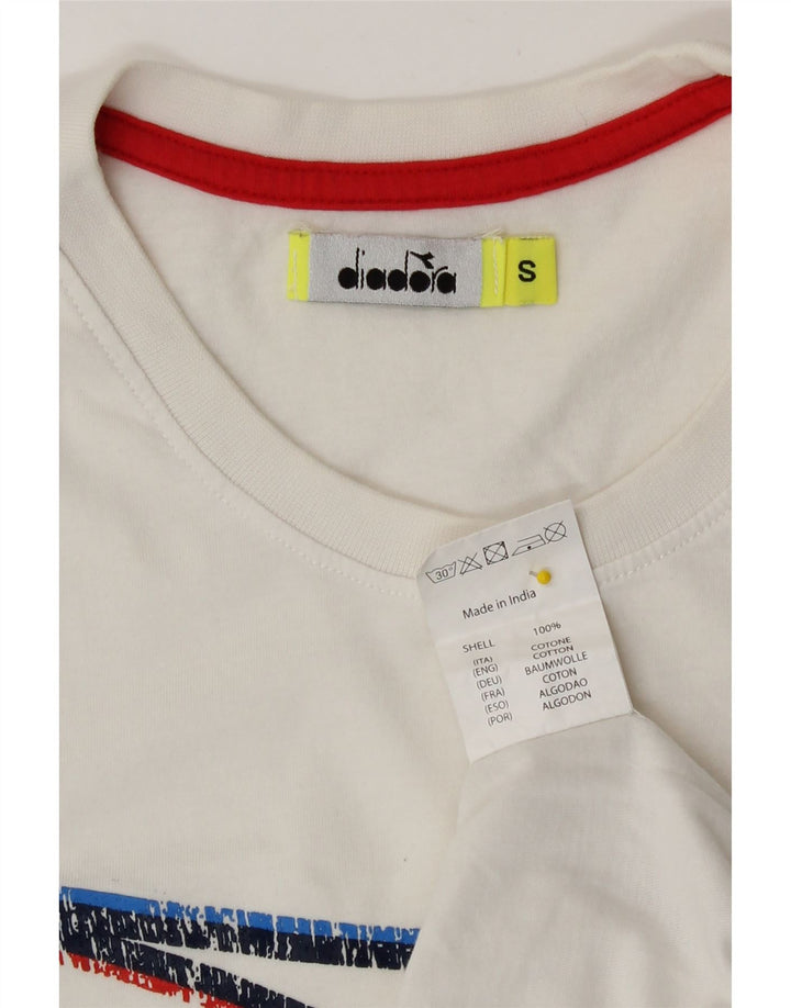 T-shirt grafica da uomo Diadora Top Small in cotone bianco