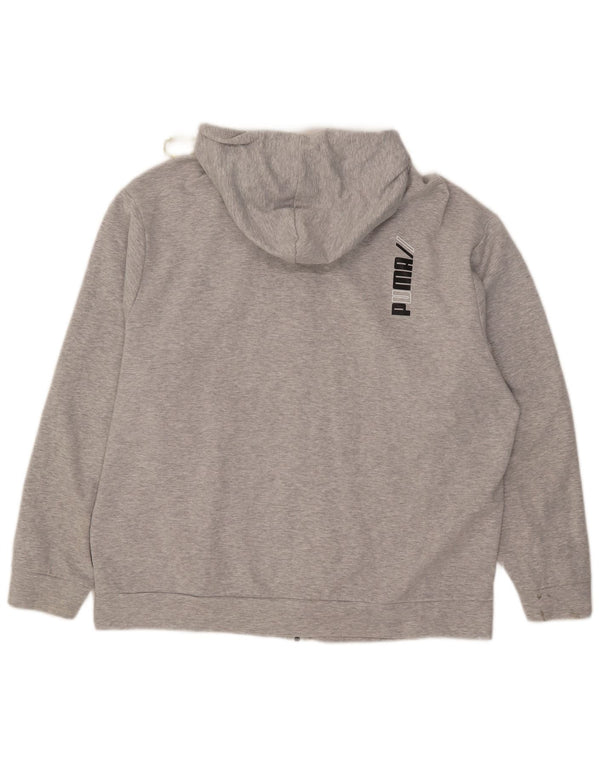 Felpa con cappuccio e zip da uomo Puma XL in cotone grigio