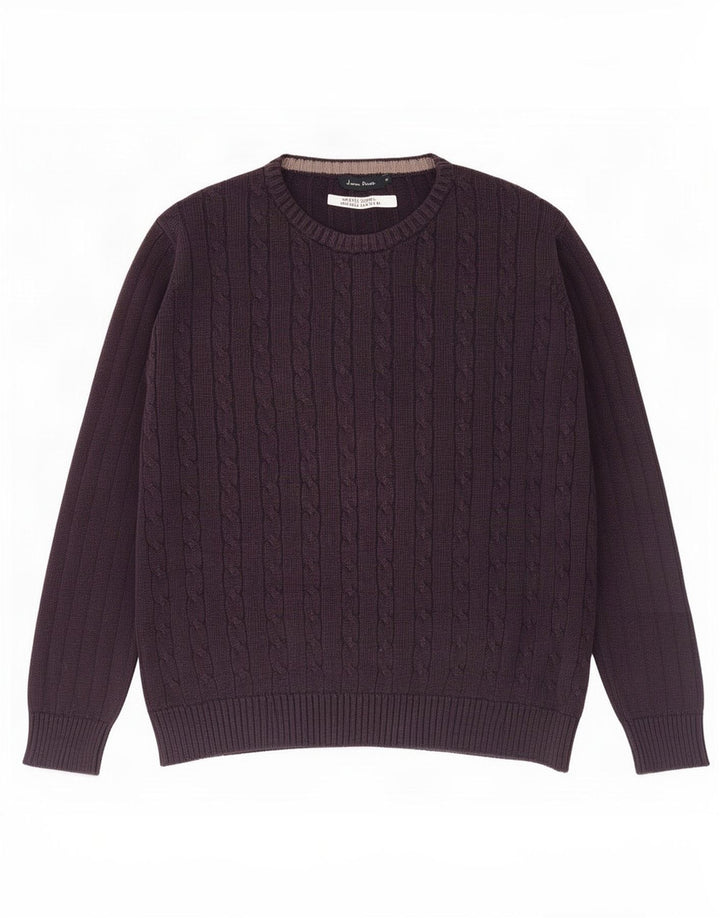 Maglione da uomo girocollo James Pringle in cotone blu navy medio