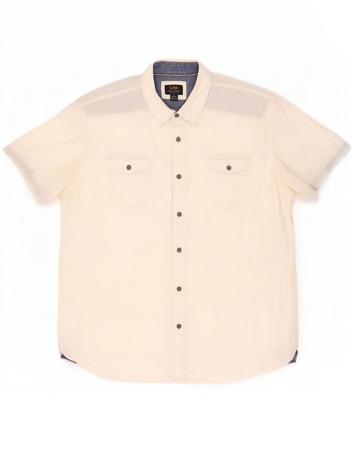 Camicia a maniche corte da uomo Lee XL in cotone bianco