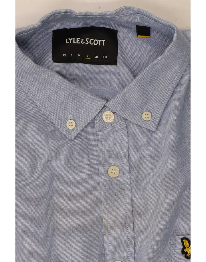Lyle & Scott Camicia a maniche corte da uomo grande in cotone blu