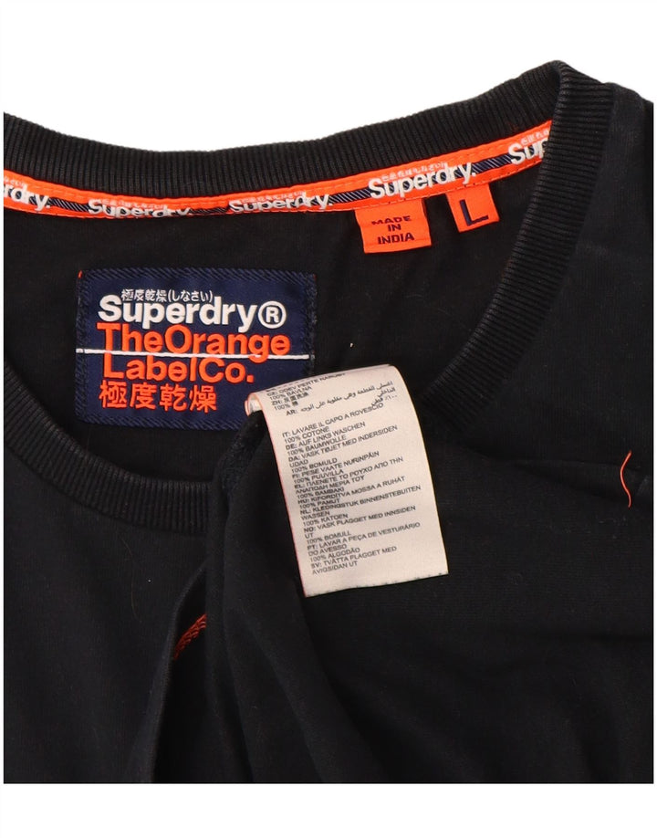T-shirt da uomo Superdry Top grande in cotone nero