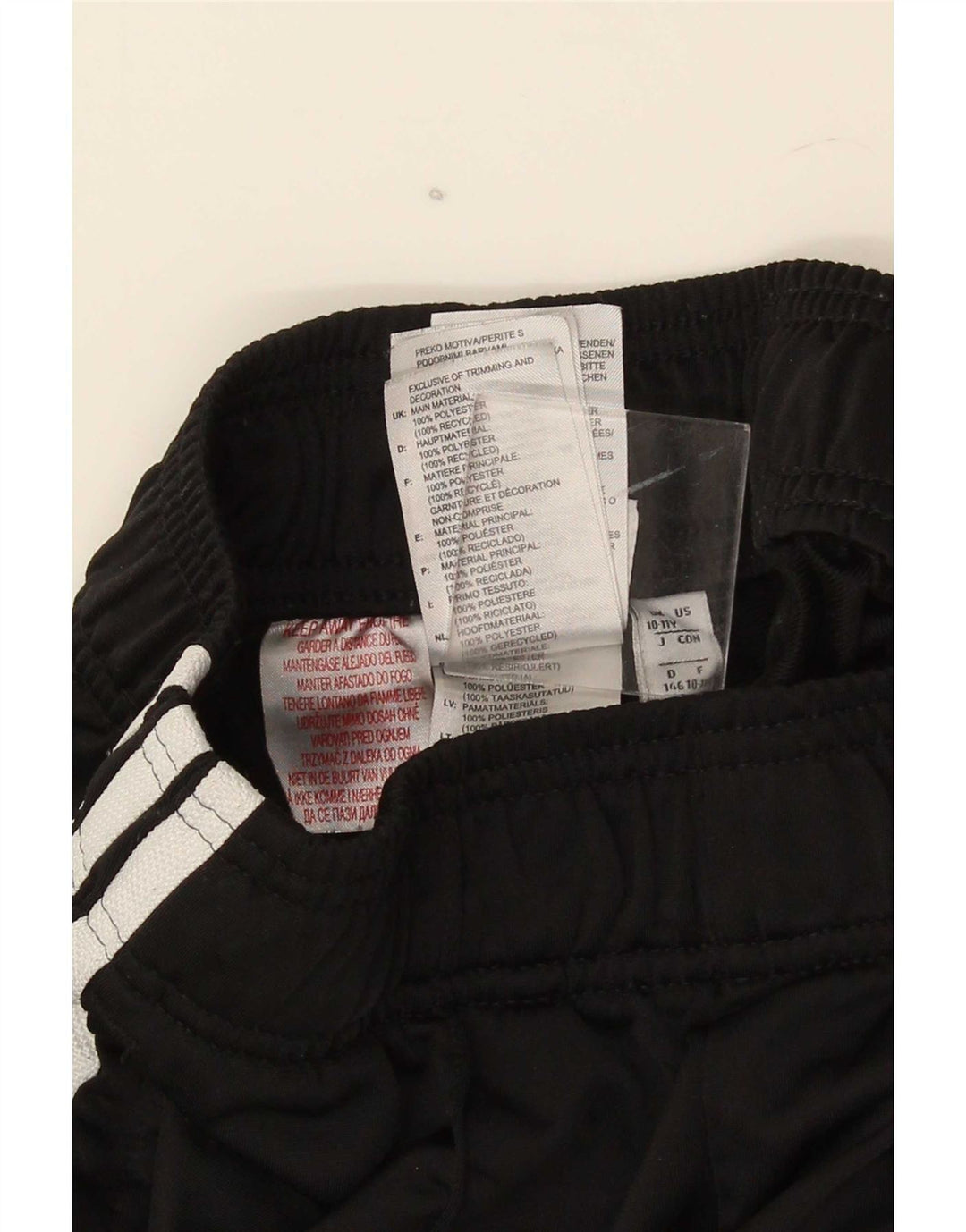 Pantaloni della tuta da ragazzo Adidas 10-11 anni in poliestere nero