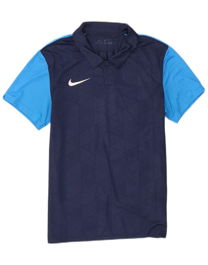 Polo Nike da uomo Dri Fit in poliestere color block medio blu navy