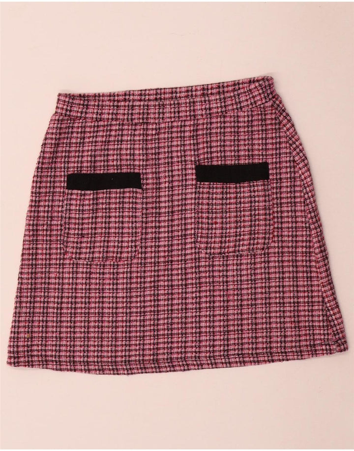 Minigonna Trafaluc da donna ZARA piccola W26 rosa a quadri