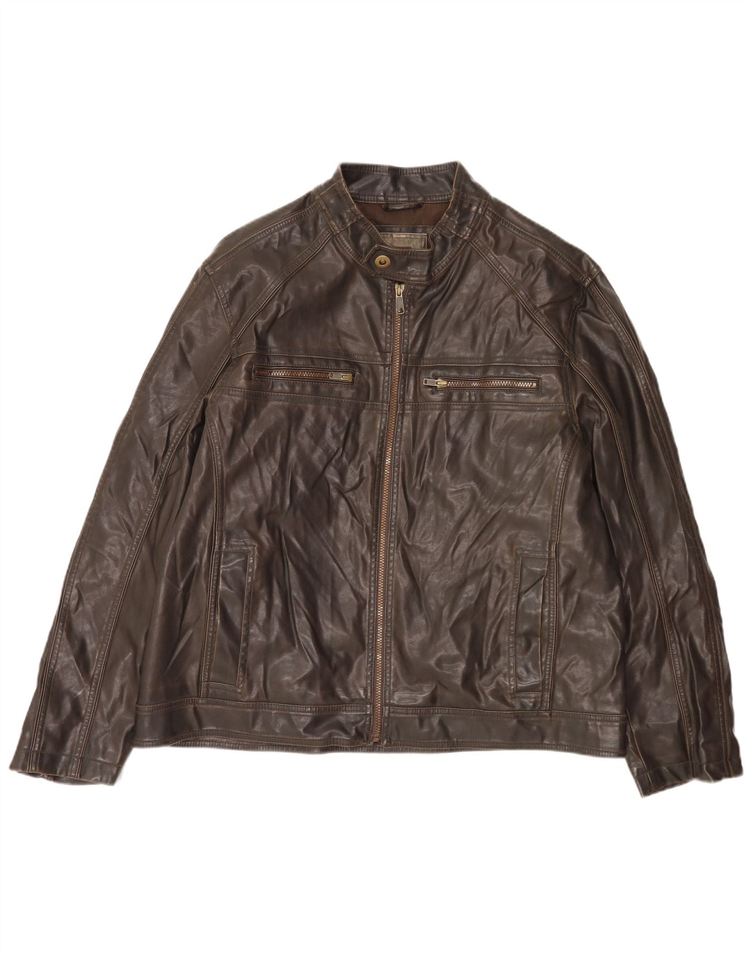 Giacca da uomo in ecopelle BKE UK 44 2XL Polivinile marrone