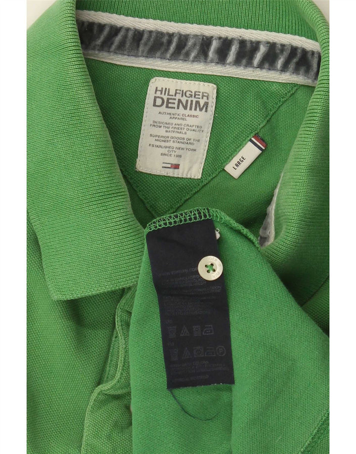 Polo da uomo Tommy Hilfiger grande in cotone verde