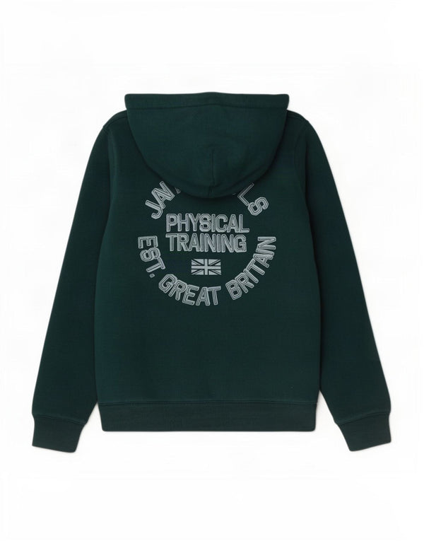 Maglione con cappuccio grafico da donna Jack Wills UK 14 grande cotone verde