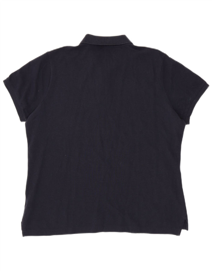 Polo skinny da donna RALPH LAUREN UK 18 XL cotone blu navy