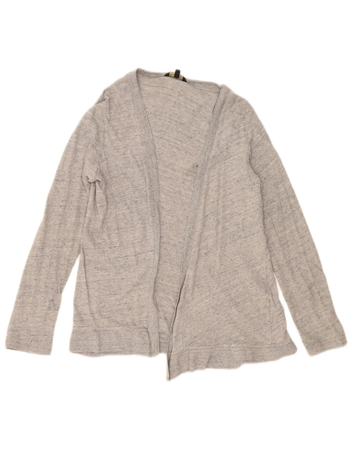 Maglione cardigan aperto da donna Massimo Dutti UK 10 piccolo cotone chiazzato grigio