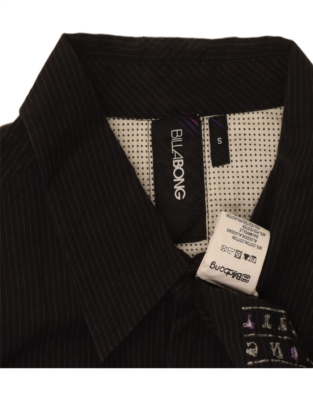 Camicia a maniche corte da uomo BILLABONG piccola in cotone gessato nero