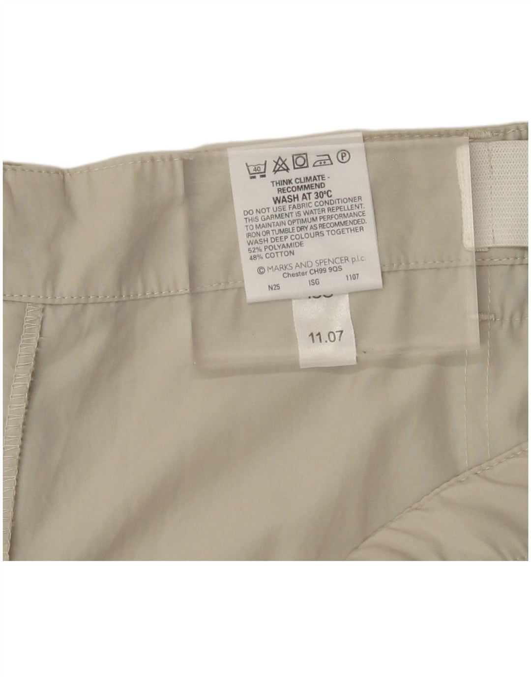 Pantaloni cargo dritti da uomo Marks & Spencer W44 L29 Beige Poliammide