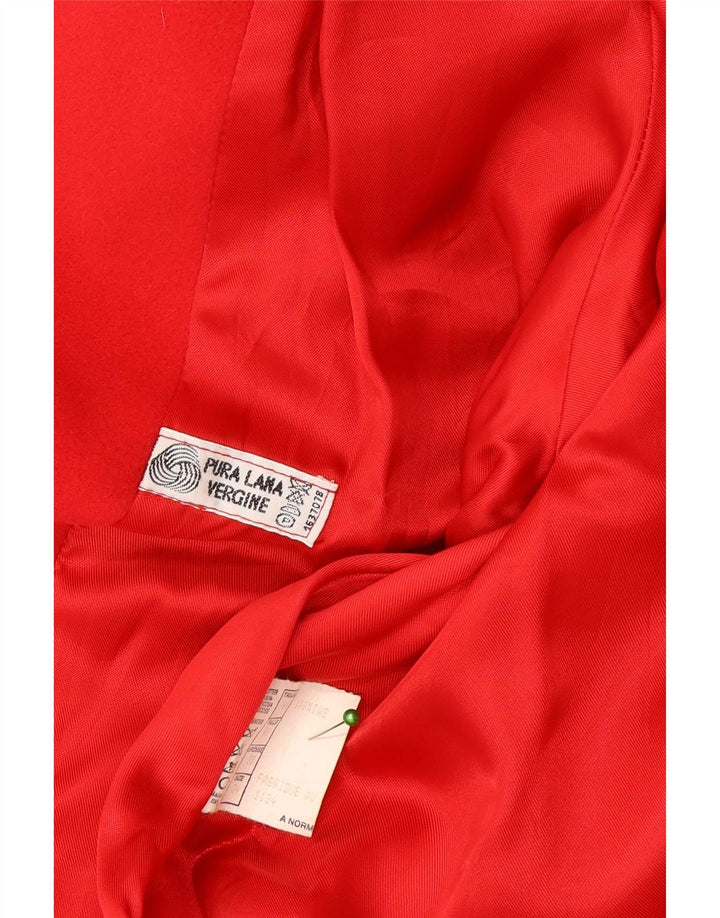 Soprabito oversize da donna vintage IT 44 rosso medio in lana