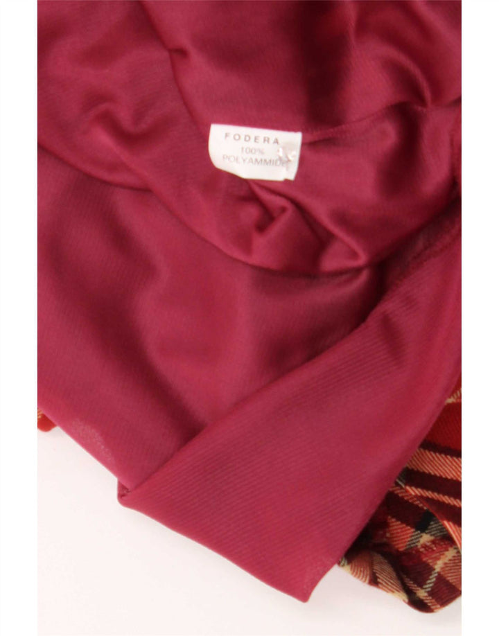 Gonna longuette da donna vintage IT 46 grande W32 lana vergine scozzese rossa